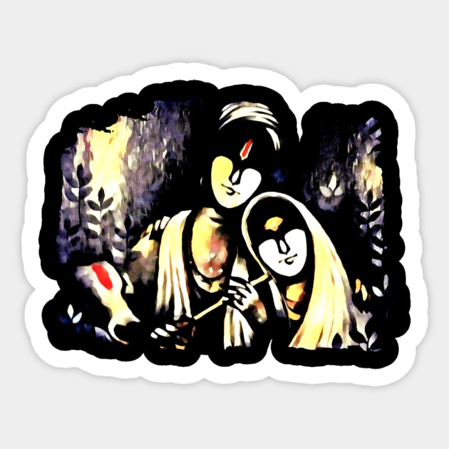 Radha Krishna Sticker by Temple of Being